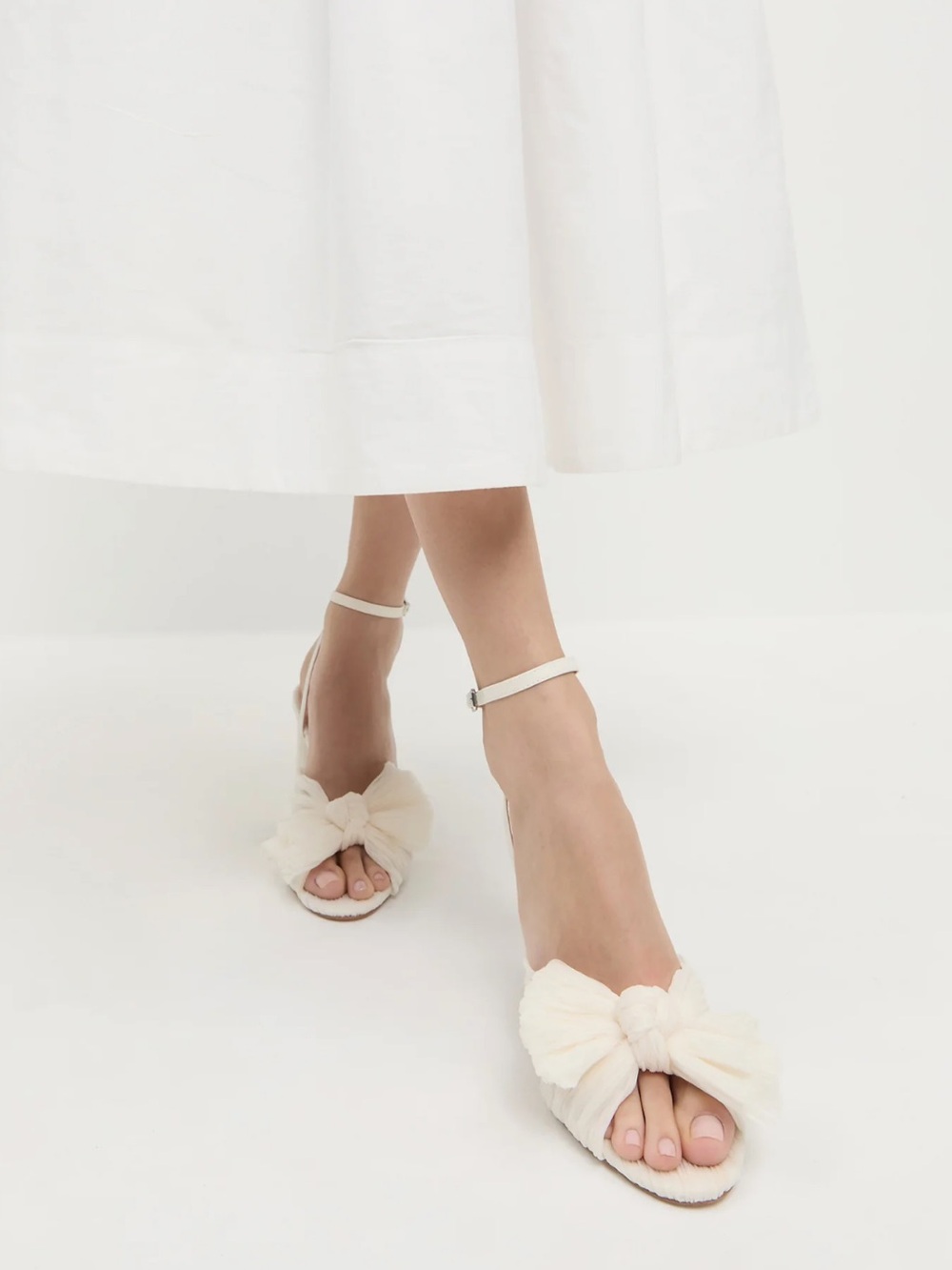 Loeffler Randall // NEW Camellia Pearl Pleated Bow Heel